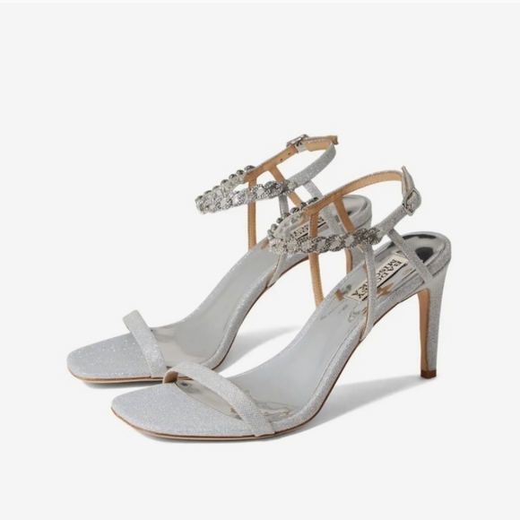 Badgley Mischka Kai Silver High Heels - Picture 1 of 16